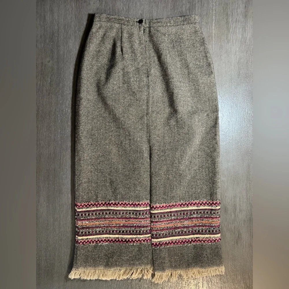 Vintage Brown Wool Blanket Skirt Maxi Sag Harbor Skirt 4 8